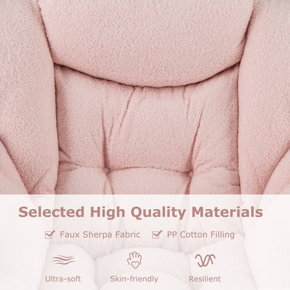 Large Lazy Chair with Cozy Head Pillow and Storage Pocket-Pink