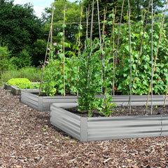 240 x 120 x 30 cm Galvanized Large Metal Raised Garden Bed-Silver