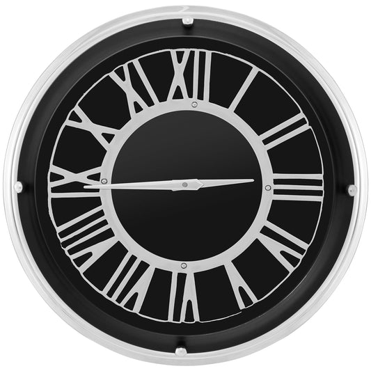 14/17.5 Inch Silent Wall Clock with Silver Frame-L