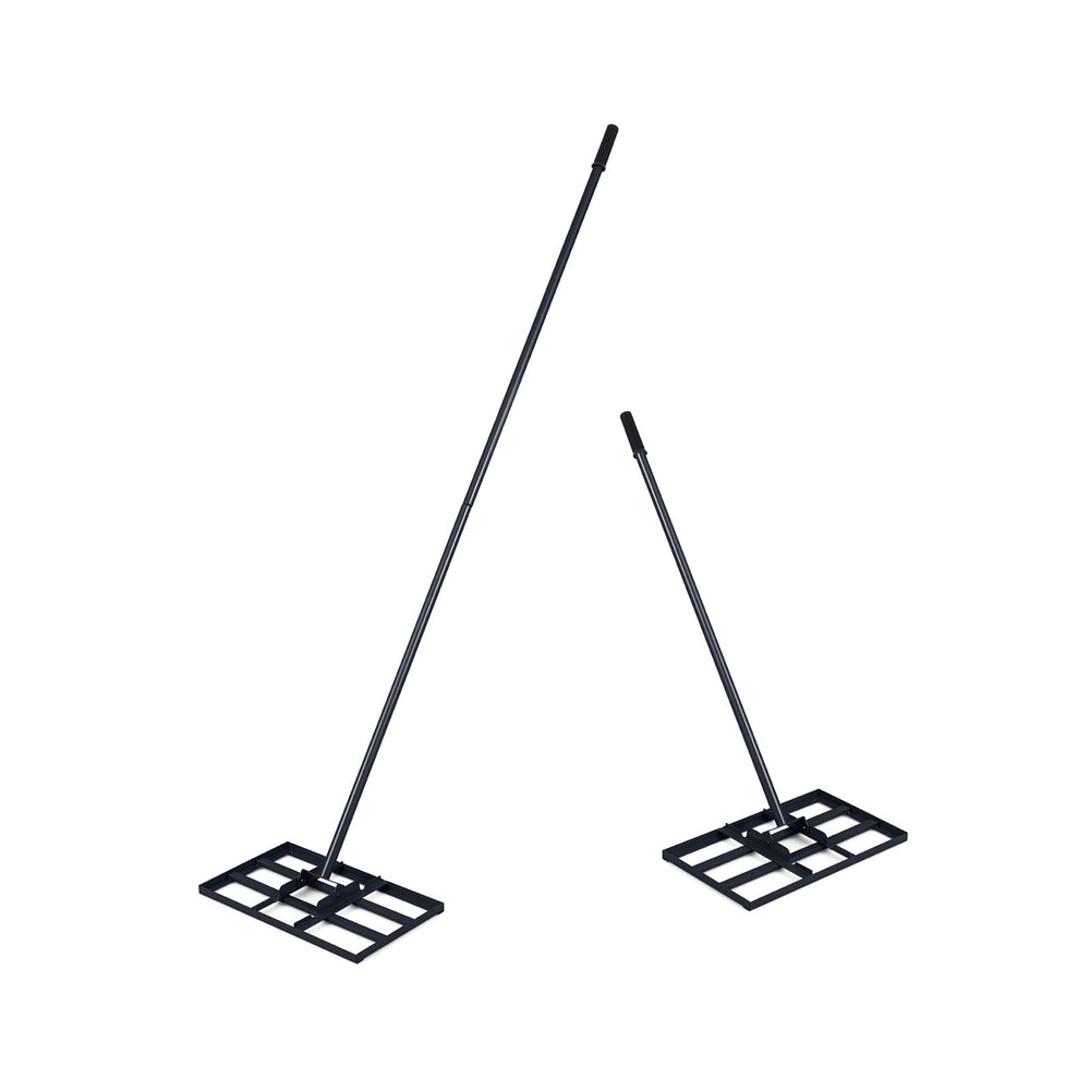 Lawn Leveling Rake Heavy-Duty Metal Levelawn Tool with 43 x 25 cm Plate-Black