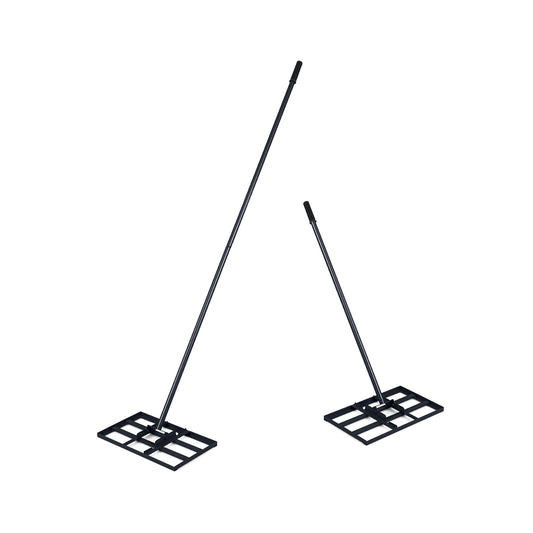 Lawn Leveling Rake Heavy-Duty Metal Levelawn Tool with 43 x 25 cm Plate-Black