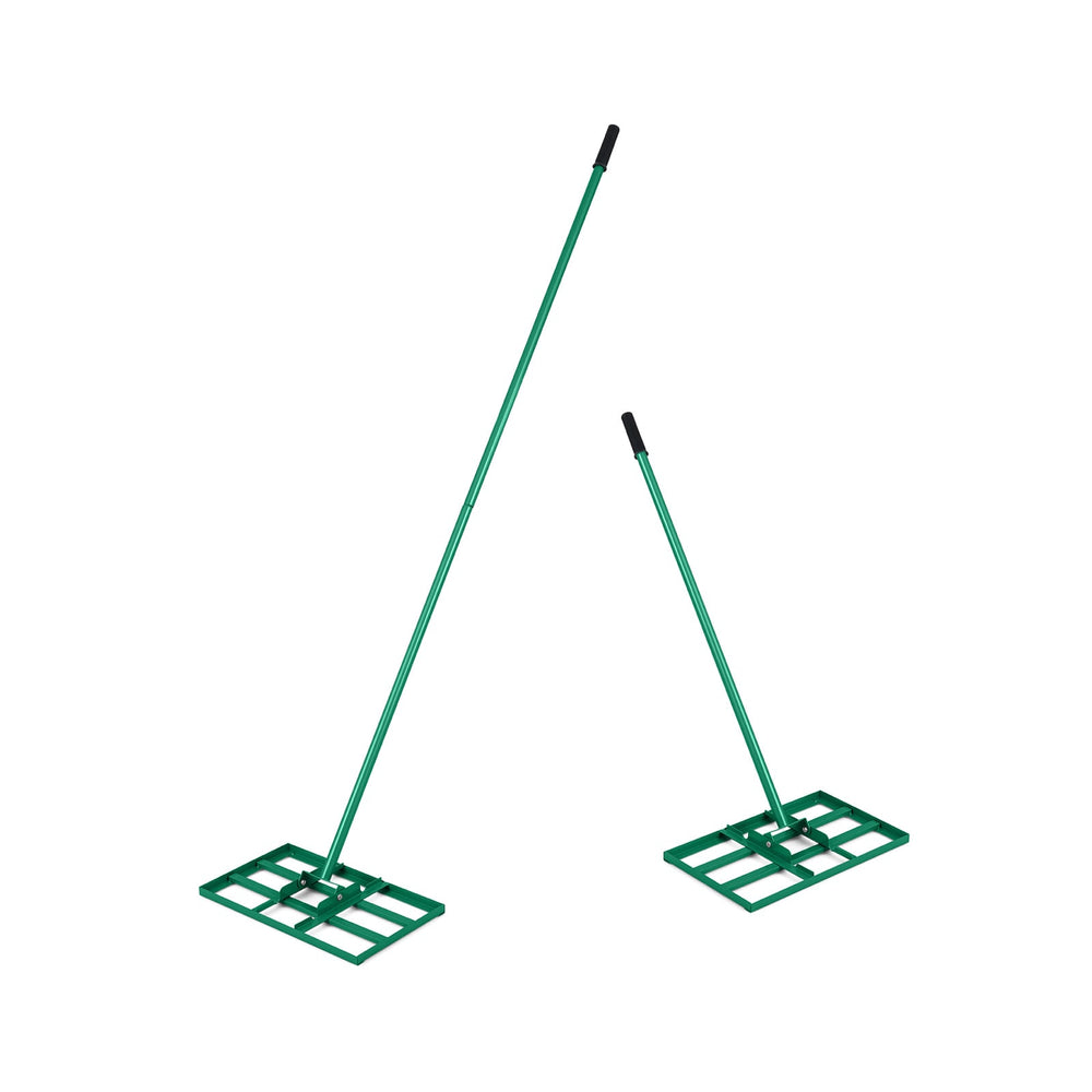 Lawn Leveling Rake Heavy-Duty Metal Levelawn Tool with 43 x 25 cm Plate-Green