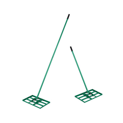 Lawn Leveling Rake Heavy-Duty Metal Levelawn Tool with 43 x 25 cm Plate-Green