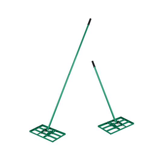 Lawn Leveling Rake Heavy-Duty Metal Levelawn Tool with 43 x 25 cm Plate-Green