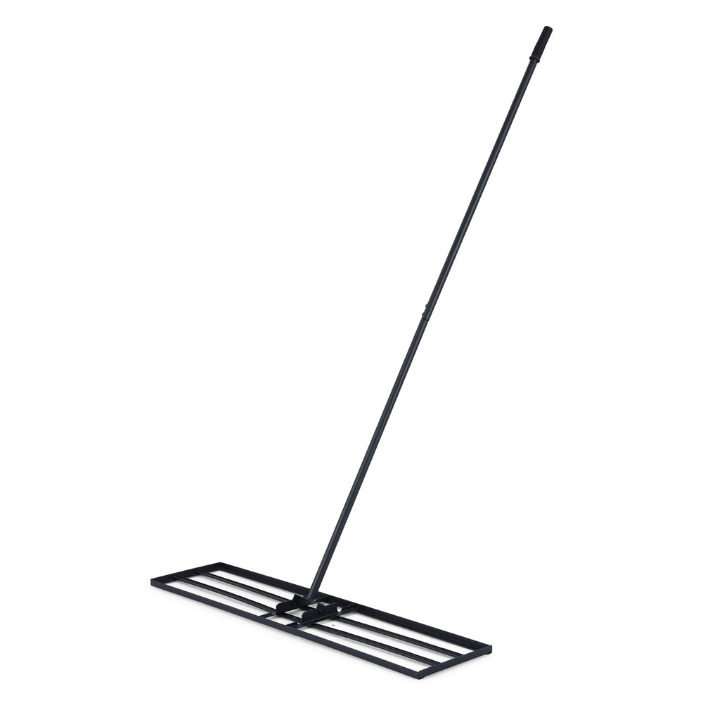 Lawn Leveling Rake with 177cm Adjustable Long Handle and Anti-Slip Grip-Black