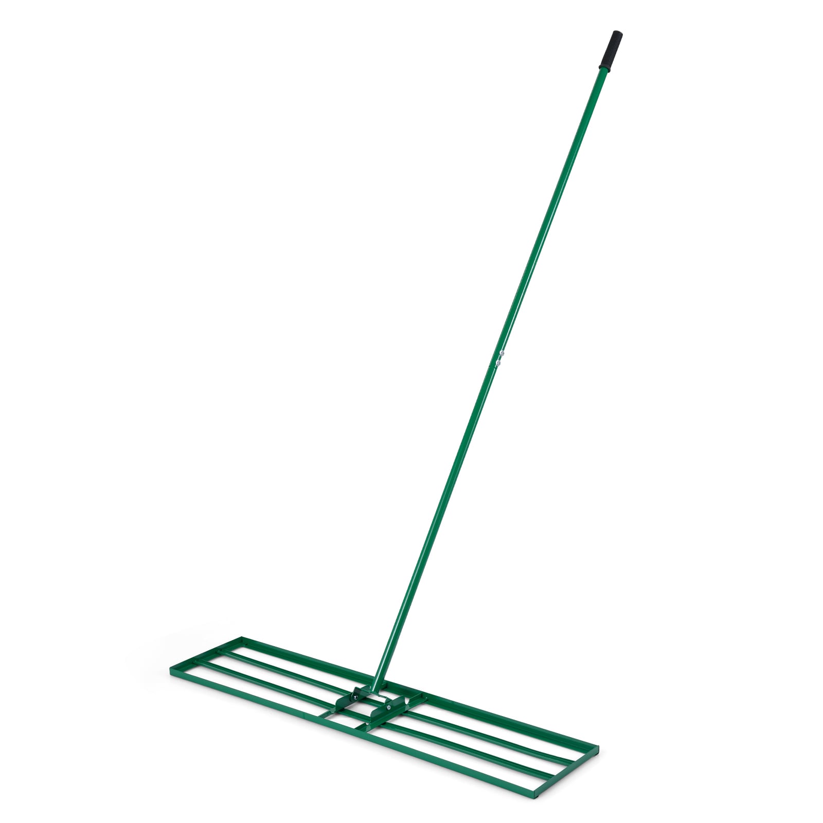 Lawn Leveling Rake with 177cm Adjustable Long Handle and Anti-Slip Grip-Green