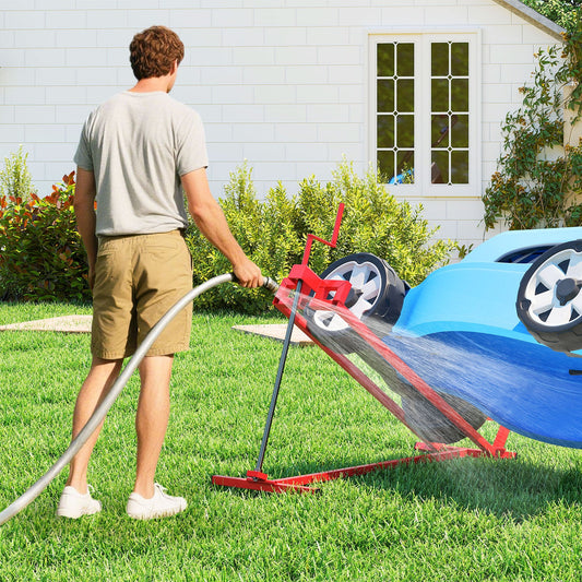 Lawn Mower Lift Jack Riding Mower Lift with Adjustable Height and Angle-Red