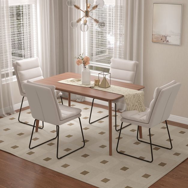 Leisure Chair Upholstered Accent Chair with Wood Heavy-duty Metal Frame-White