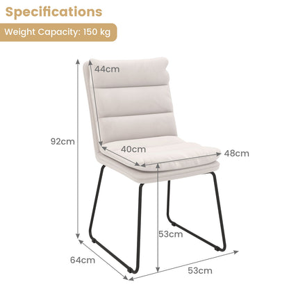 Leisure Chair Upholstered Accent Chair with Wood Heavy-duty Metal Frame-White