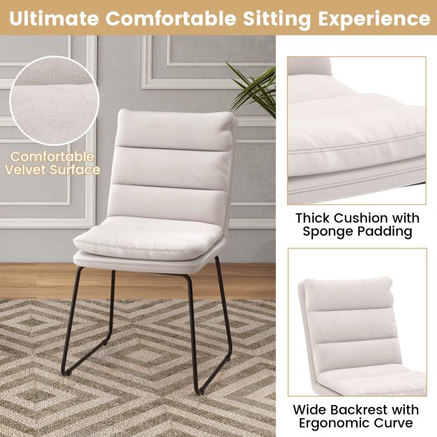 Leisure Chair Upholstered Accent Chair with Wood Heavy-duty Metal Frame-White