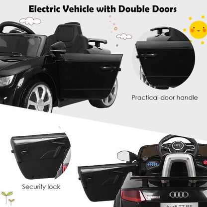Licensed Audi TTRS 12V Battery-Powered Vehicle with 2 Motors MP3 music-Black