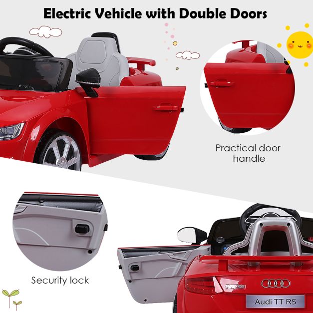 Licensed Audi TTRS 12V Battery-Powered Vehicle with 2 Motors MP3 music-Red