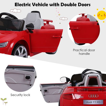 Licensed Audi TTRS 12V Battery-Powered Vehicle with 2 Motors MP3 music-Red