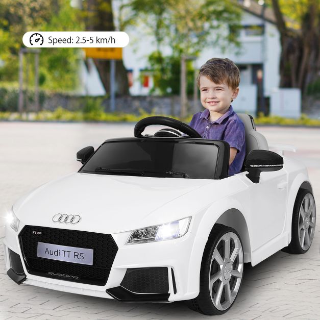 Licensed Audi TTRS 12V Battery-Powered Vehicle with 2 Motors MP3 music-White