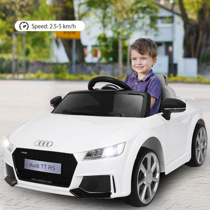Licensed Audi TTRS 12V Battery-Powered Vehicle with 2 Motors MP3 music-White
