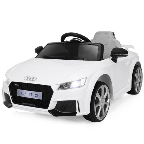 Licensed Audi TTRS 12V Battery-Powered Vehicle with 2 Motors MP3 music-White