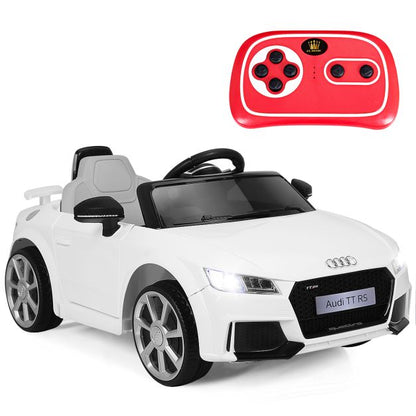 Licensed Audi TTRS 12V Battery-Powered Vehicle with 2 Motors MP3 music-White