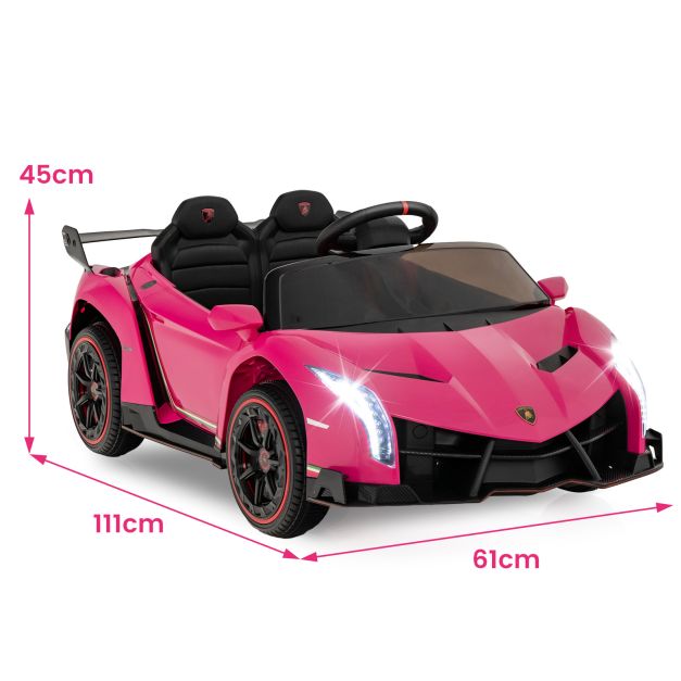 Licensed Lamborghini 4WD Kids Ride-on Sports Car-Pink