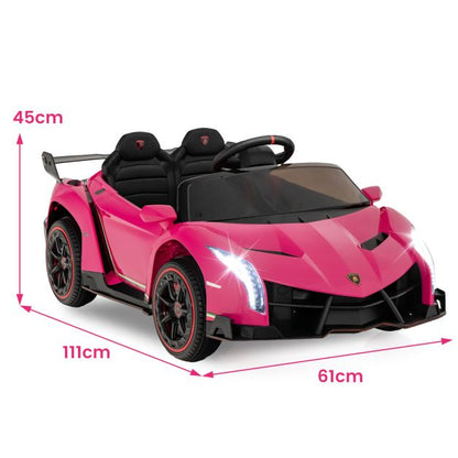 Licensed Lamborghini 4WD Kids Ride-on Sports Car-Pink