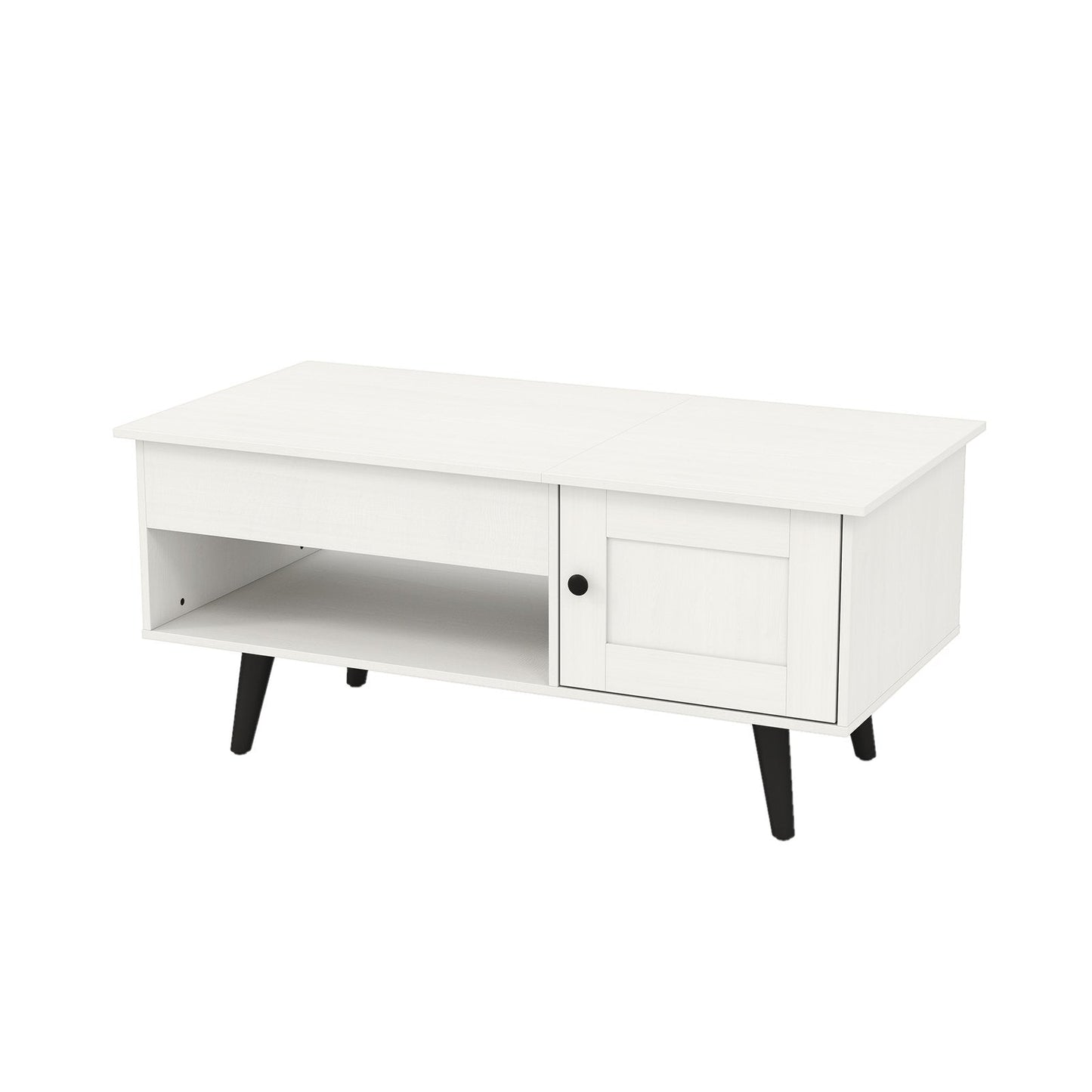 Lift Top Coffee Table with Storage Living Room Table with Hidden Compartment-White
