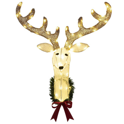 Lighted Christmas Wall Decoration Reindeer Head for Holiday Decor