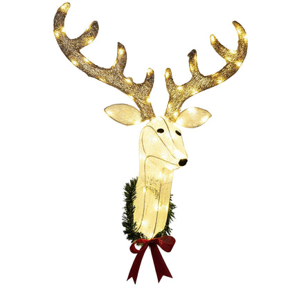 Lighted Christmas Wall Decoration Reindeer Head for Holiday Decor