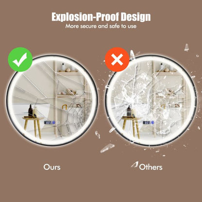 Lighted Bathroom Mirror with 3 Color LED Light Memory Function