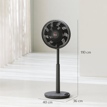 HOMCOM Pedestal Fan with Oscillating, Tilt, Adjustable Height, Black