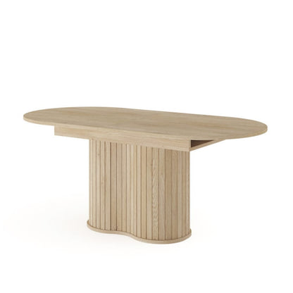 Wooden dining table with a white background