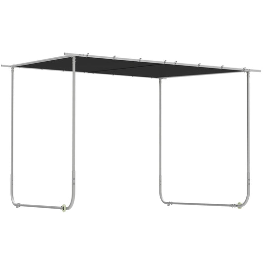 Outsunny 3 x 3(m) Mobile Pergola Kit, Portable Garden Gazebo with Wheels & UV-Resistant Canopy, Dark Grey