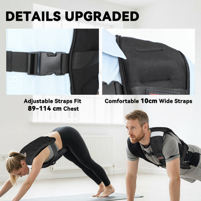 SPORTNOW Weighted Vest, 5 kg Weight Vest with Adjustable Straps, Reflective Strips, Black