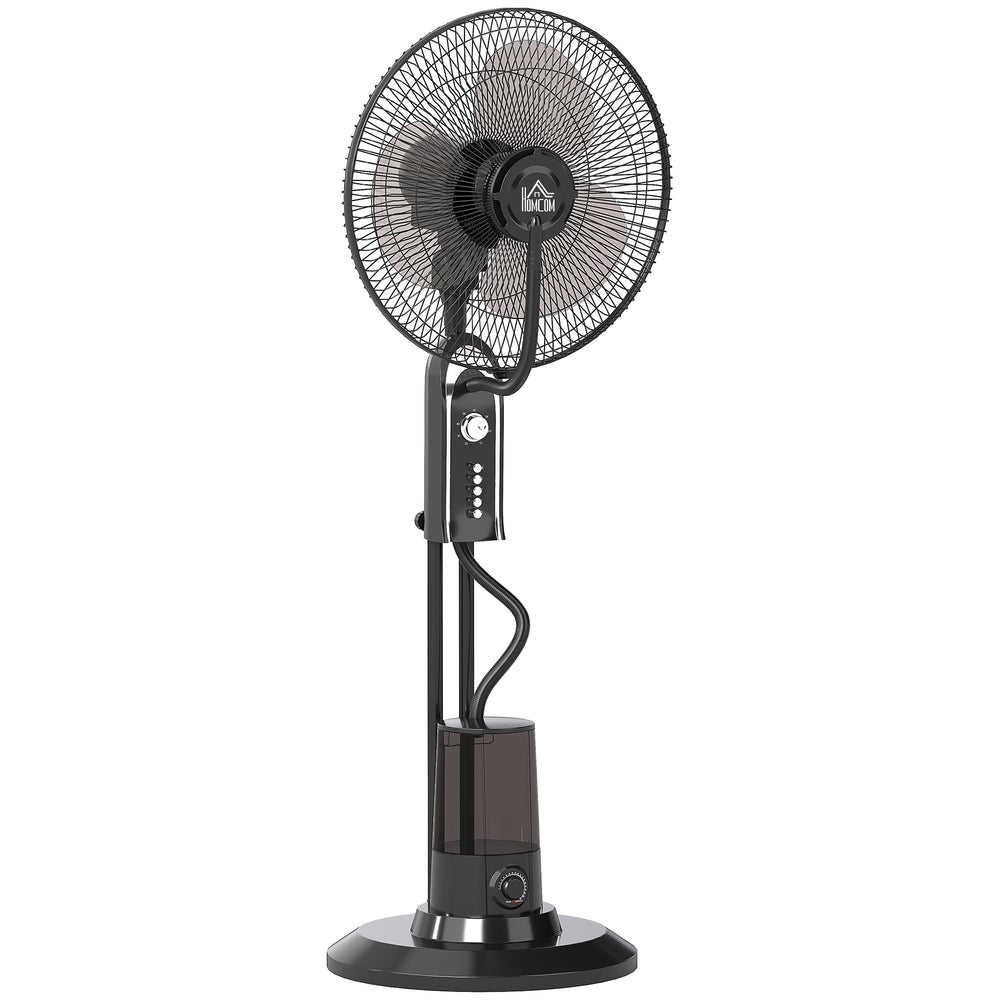 HOMCOM Pedestal Fan with Water Mist Spray, Spray Misting Fan with 70° Oscillation, Tilt Head, 3 Speeds, 3 Modes, Adjustable Mist, 3.2L Water Tank, for Home, 120 cm