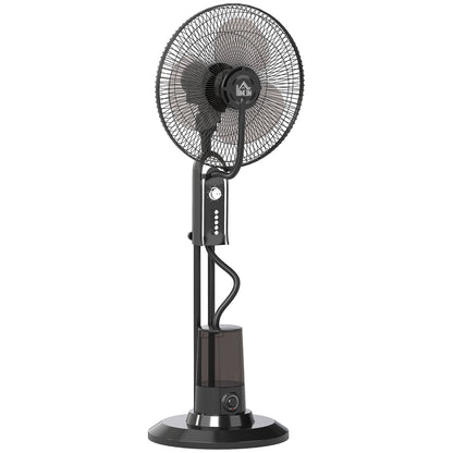 HOMCOM Pedestal Fan with Water Mist Spray, Spray Misting Fan with 70Â° Oscillation, Tilt Head, 3 Speeds, 3 Modes, Adjustable Mist, 3.2L Water Tank, for Home, 120 cm