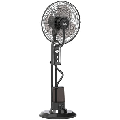 HOMCOM Pedestal Fan with Water Mist Spray, Spray Misting Fan with 70 Oscillation, Tilt Head, 4 Speeds, 3 Modes, Adjustable Mist, 3.2L Water Tank, for Home, 120 cm