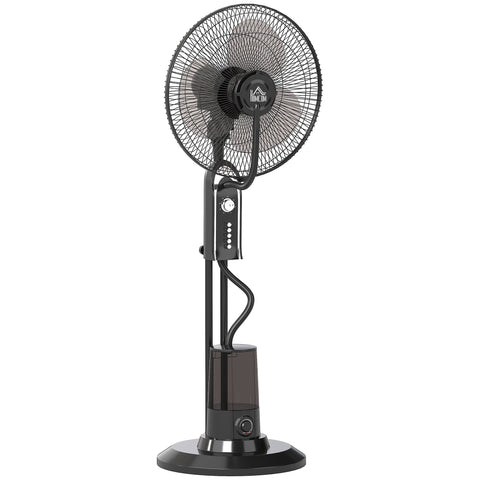 HOMCOM Pedestal Fan with Water Mist Spray, Spray Misting Fan with 70 Oscillation, Tilt Head, 4 Speeds, 3 Modes, Adjustable Mist, 3.2L Water Tank, for Home, 120 cm