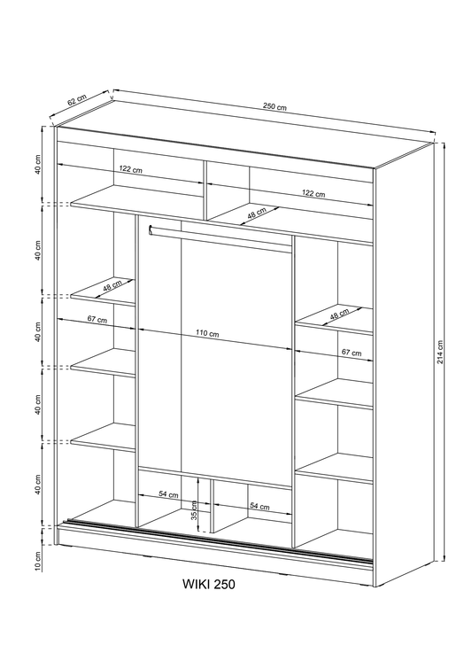 Wiki 250 Alu Wardrobe 250cm