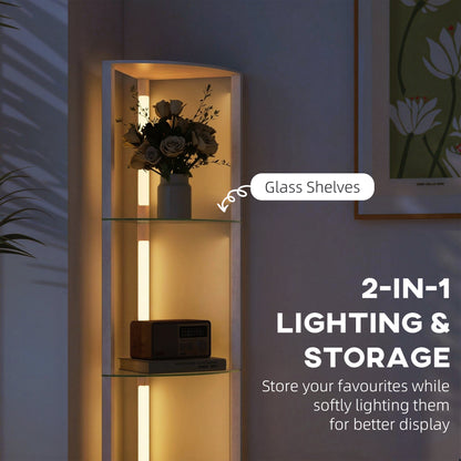 HOMCOM LED Floor Lamp with Shelves, Dimmable Standing Lamp with Foot Switch for Living Room, Bedroom, Grey