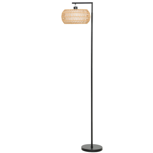 HOMCOM Boho Dimmable Floor Lamp - Black