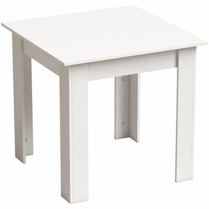 HOMCOM Square Dining Table, Modern Small Dining Table with Wood Effect, Space Saving, Non-slip Foot Pads, White