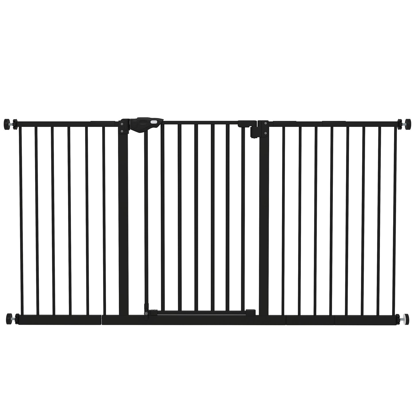 PawHut Adjustable Safety Gate w/ Three Extensions, Four Adjustable Screws, Black