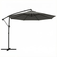 Outsunny 3 m Garden Cantilever Parasol with Cover, Round Overhanging Umbrella with 360 degrees Rotation, Tilt, Grey