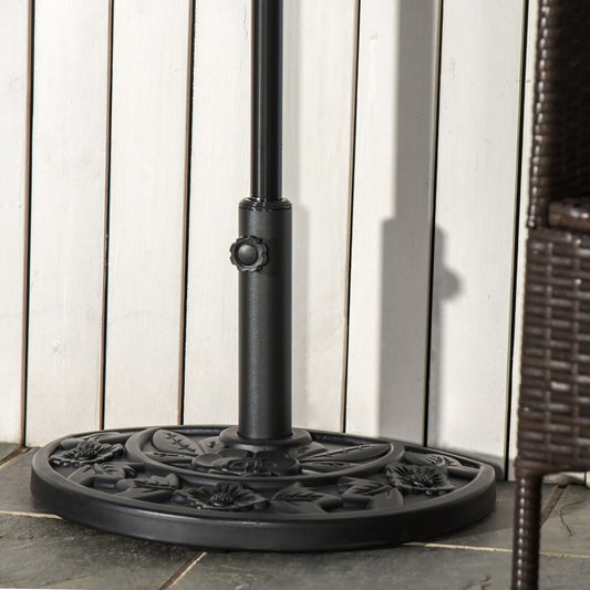 Outsunny 9kg Cement Concrete Half Round Parasol Base Umbrella Stand Garden Outdoor Accessories - Adjustable Coupler Suitable Umbrella Rod: Î¦3.5cm, Î¦3.8cm, Î¦4.8cm