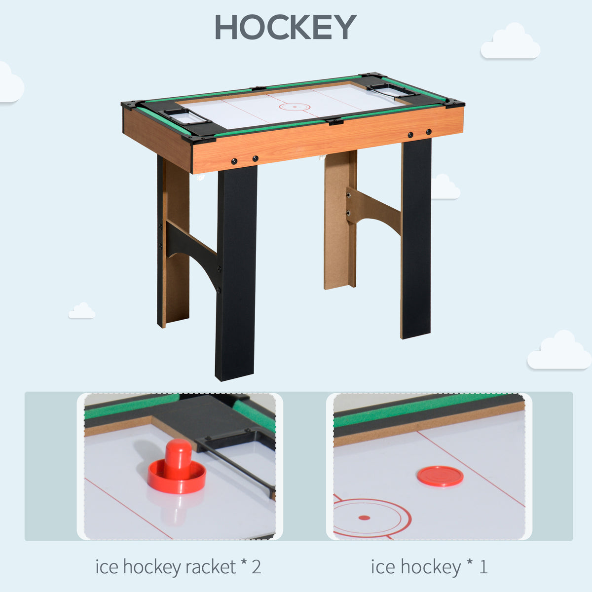 HOMCOM 4 in 1 Multi Games Table Hockey Mini Foosball Billiards Pool Table Set 2 Types