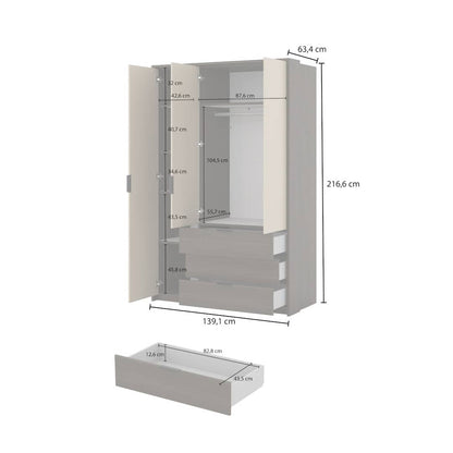 Mola Hinged Door Wardrobe 139cm