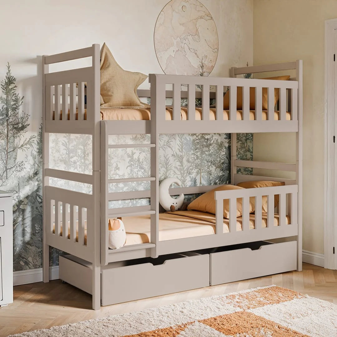 Wooden Bunk Bed Monika with Storage