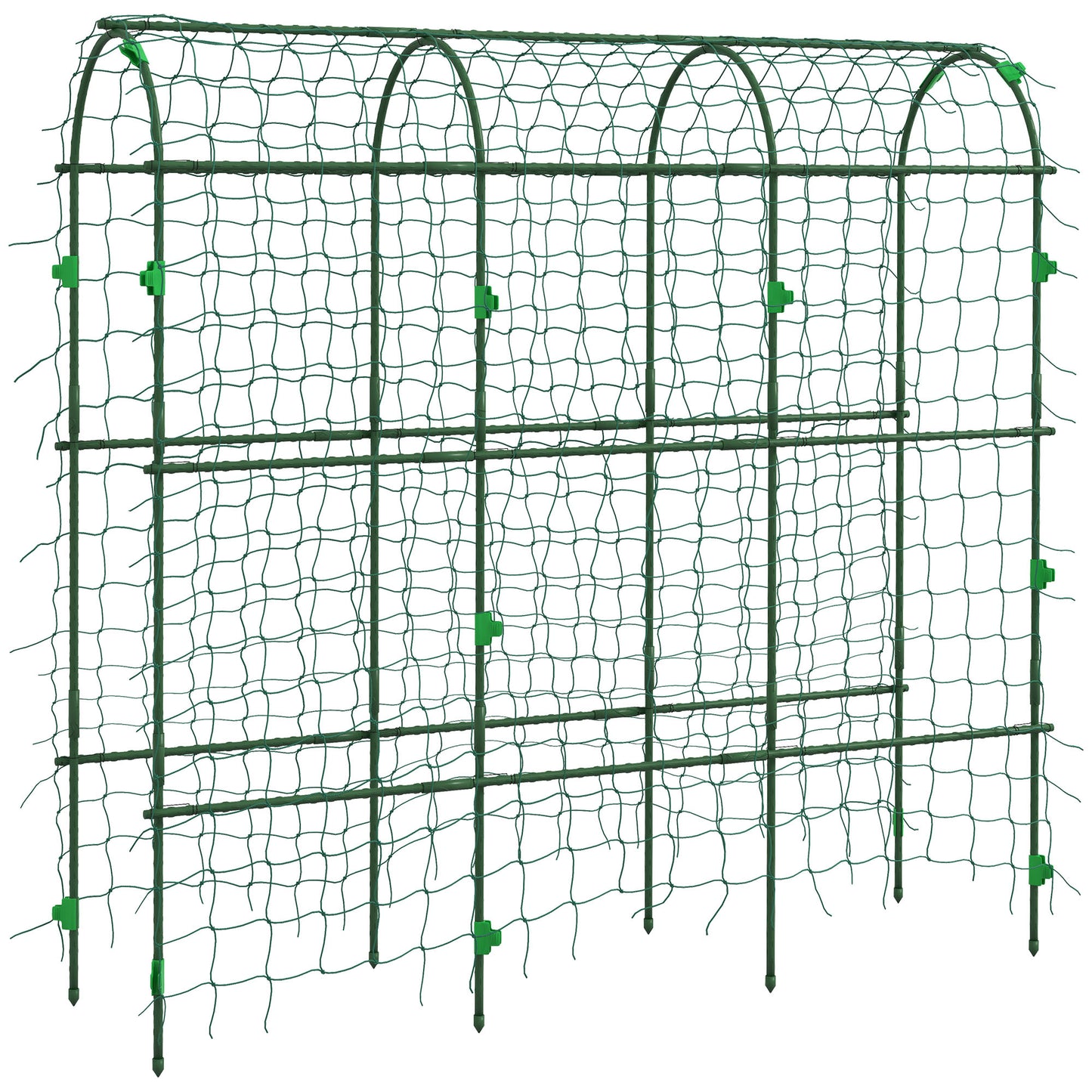 Outsunny 183 cm Tall Metal Garden Trellis, Arch Trellis for Climbing Plants Outdoor with Climbing Net