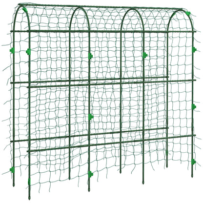 Outsunny 183 cm Tall Metal Garden Trellis, Arch Trellis for Climbing Plants Outdoor with Climbing Net