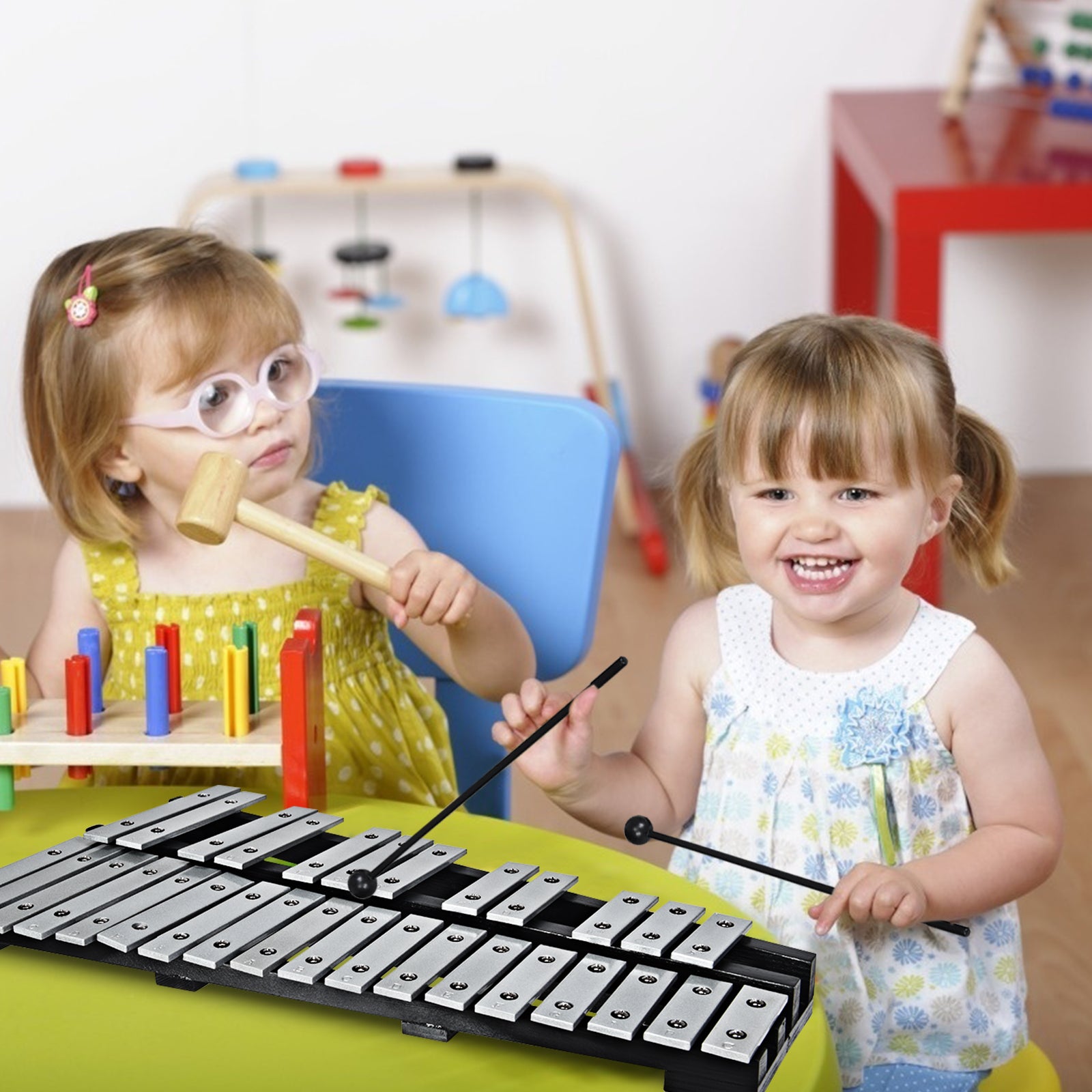 30 Note Foldable Vibraphone with Wooden Frame and Aluminum Keys