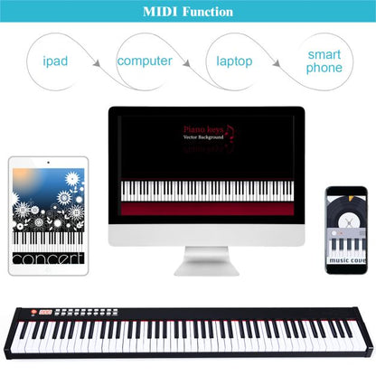 Portable Electronic Keyboard with Full-Size Weighted Keys-Black