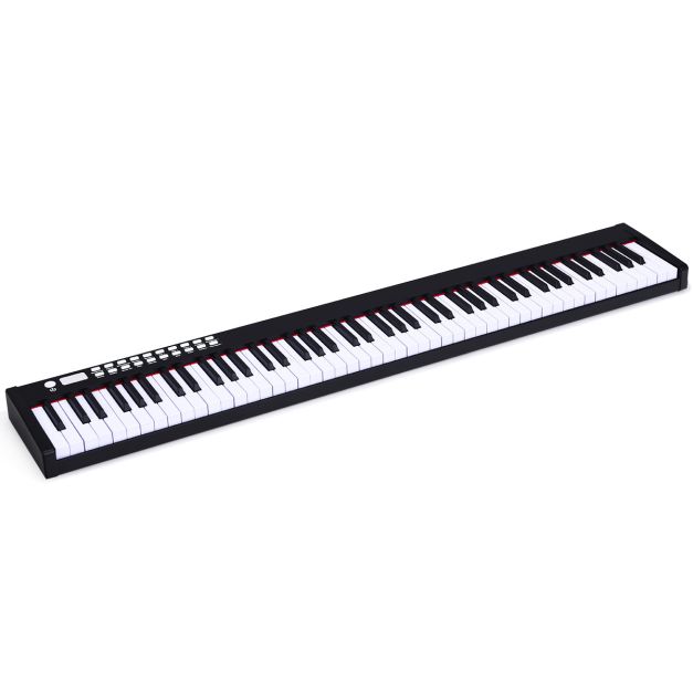 Portable Electronic Keyboard with Full-Size Weighted Keys-Black